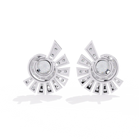 Radiant Art Deco Sunburst Lab Grown Diamond Studs - Ophiratbf