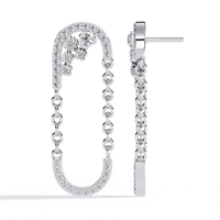 Cascade U-Link Lab Grown Diamond Chain Drop Earrings - Ophiratbf