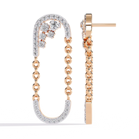 Cascade U-Link Lab Grown Diamond Chain Drop Earrings - Ophiratbf