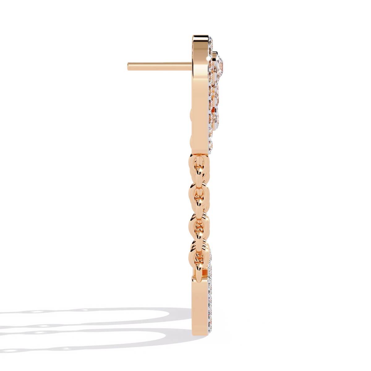 Cascade U-Link Lab Grown Diamond Chain Drop Earrings - Ophiratbf