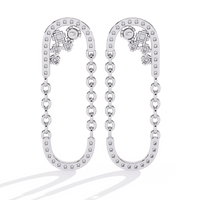 Cascade U-Link Lab Grown Diamond Chain Drop Earrings - Ophiratbf