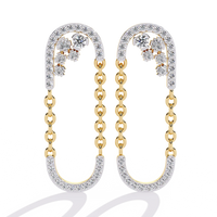 Cascade U-Link Lab Grown Diamond Chain Drop Earrings - Ophiratbf