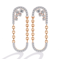 Cascade U-Link Lab Grown Diamond Chain Drop Earrings - Ophiratbf