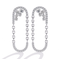 Cascade U-Link Lab Grown Diamond Chain Drop Earrings - Ophiratbf