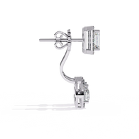 Grand Era Emerald & Pear Double Halo Lab Grown Diamond Drop Earrings - Ophiratbf