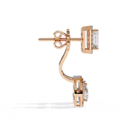 Grand Era Emerald & Pear Double Halo Lab Grown Diamond Drop Earrings - Ophiratbf