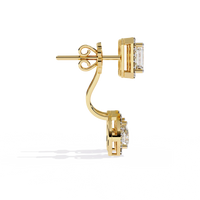 Grand Era Emerald & Pear Double Halo Lab Grown Diamond Drop Earrings - Ophiratbf