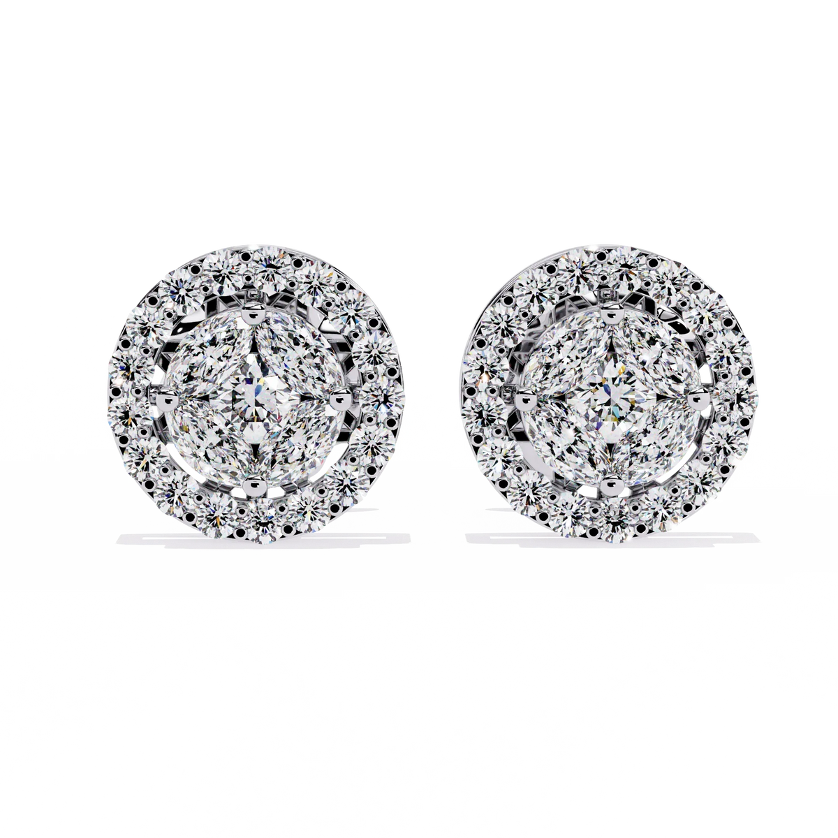 Eclipse Double Halo Cluster Lab Grown Diamond Studs - Ophiratbf