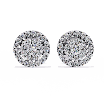 Eclipse Double Halo Cluster Lab Grown Diamond Studs