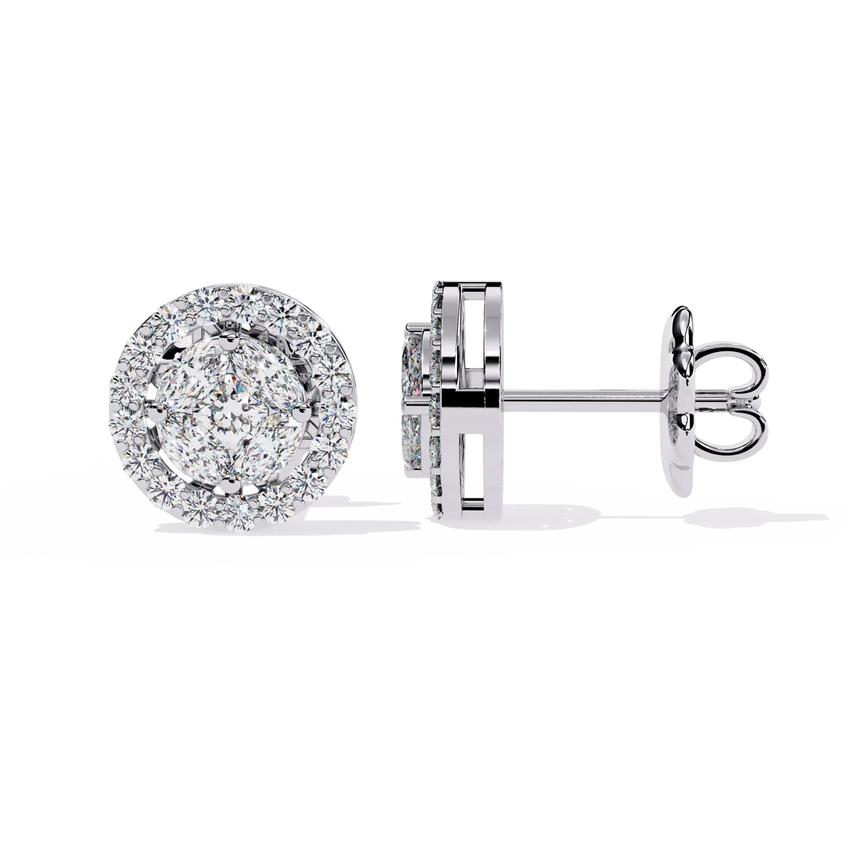 Eclipse Double Halo Cluster Lab Grown Diamond Studs - Ophiratbf