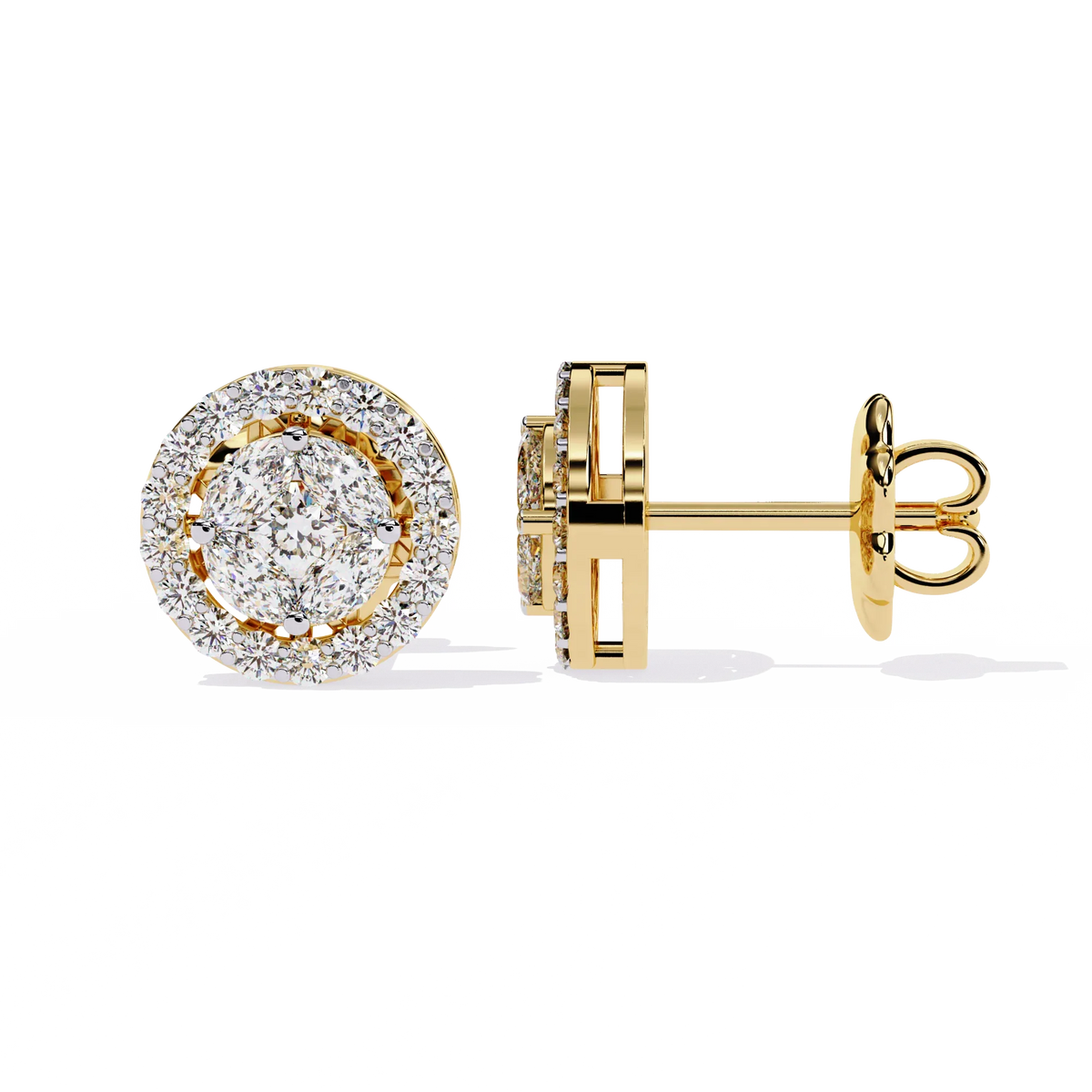 Eclipse Double Halo Cluster Lab Grown Diamond Studs - Ophiratbf