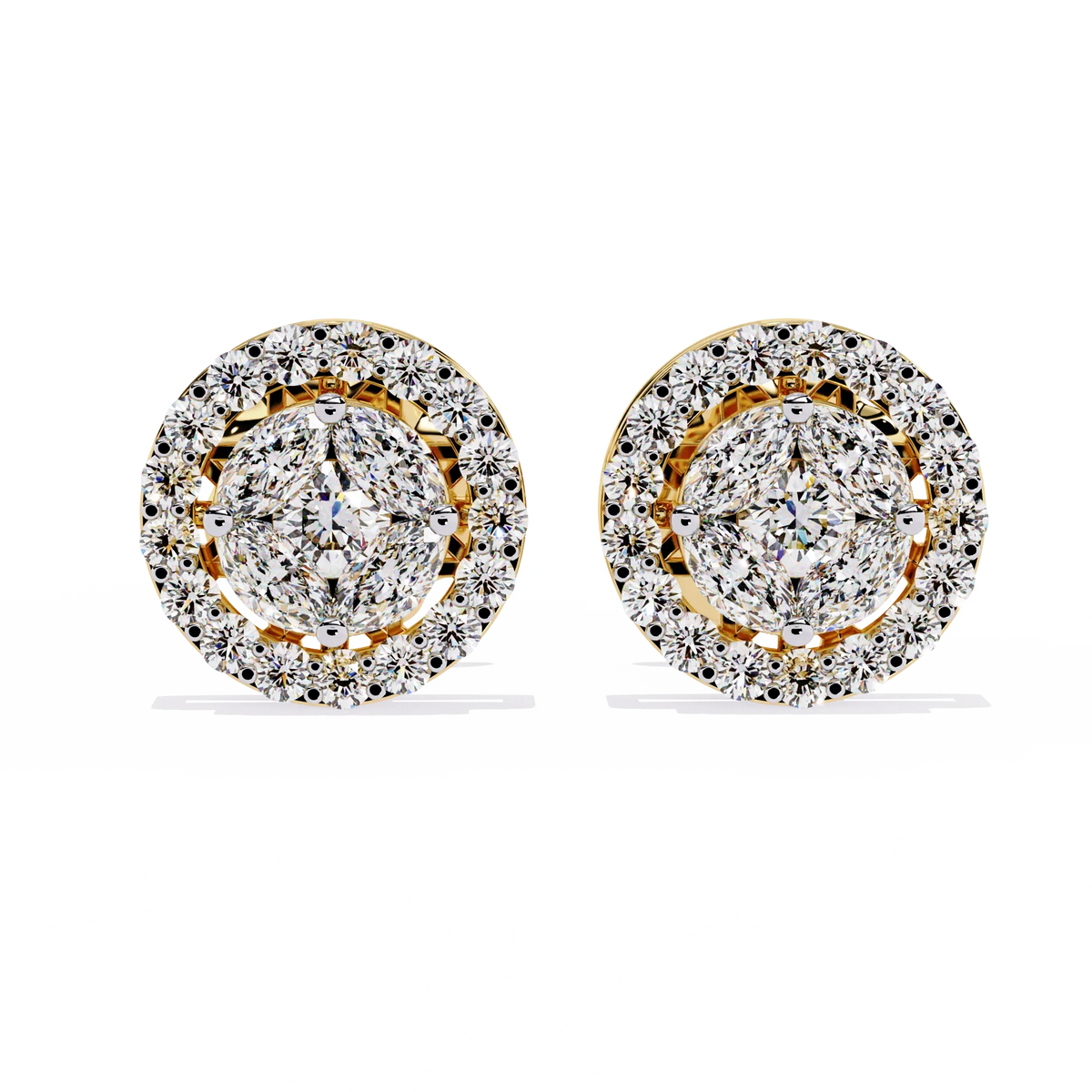 Eclipse Double Halo Cluster Lab Grown Diamond Studs - Ophiratbf