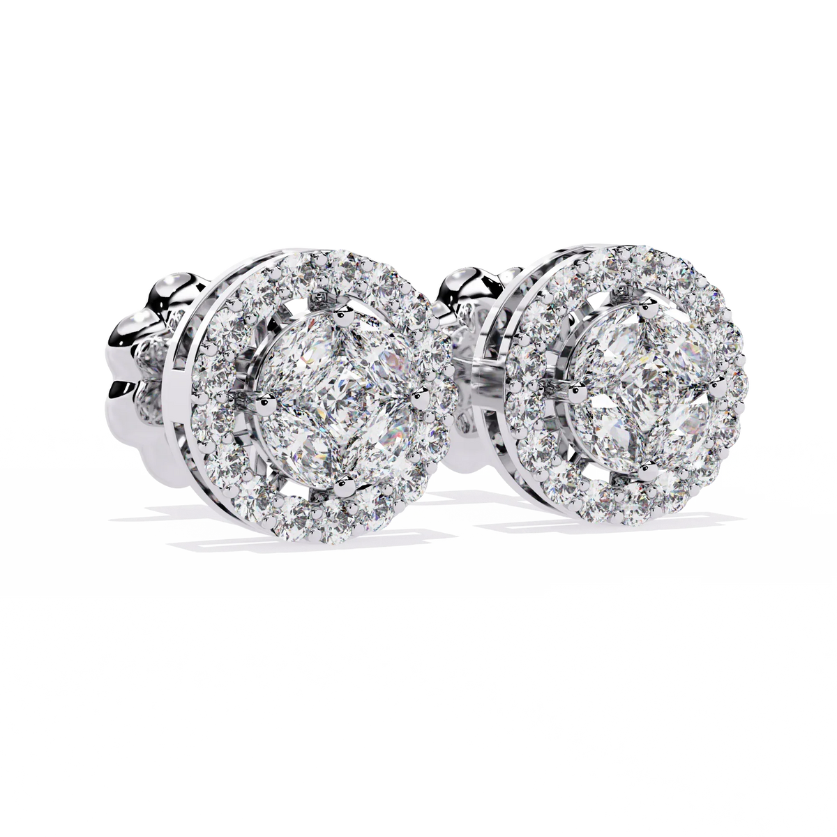 Eclipse Double Halo Cluster Lab Grown Diamond Studs - Ophiratbf