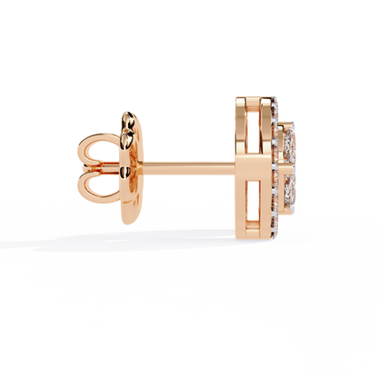 Eclipse Double Halo Cluster Lab Grown Diamond Studs