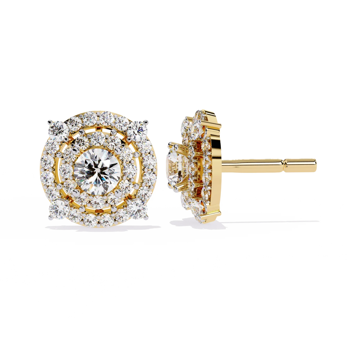 Blossom Double Halo Floral Lab Grown Diamond Studs - Ophiratbf
