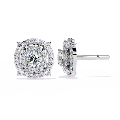 Blossom Double Halo Floral Lab Grown Diamond Studs