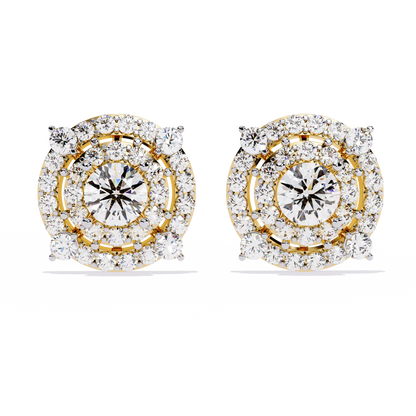 Blossom Double Halo Floral Lab Grown Diamond Studs