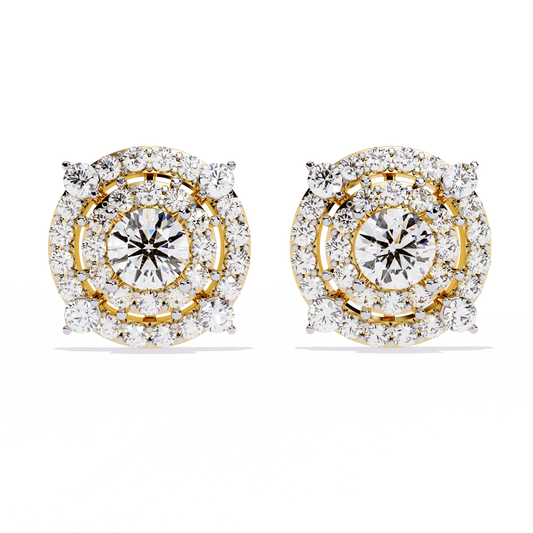 Blossom Double Halo Floral Lab Grown Diamond Studs