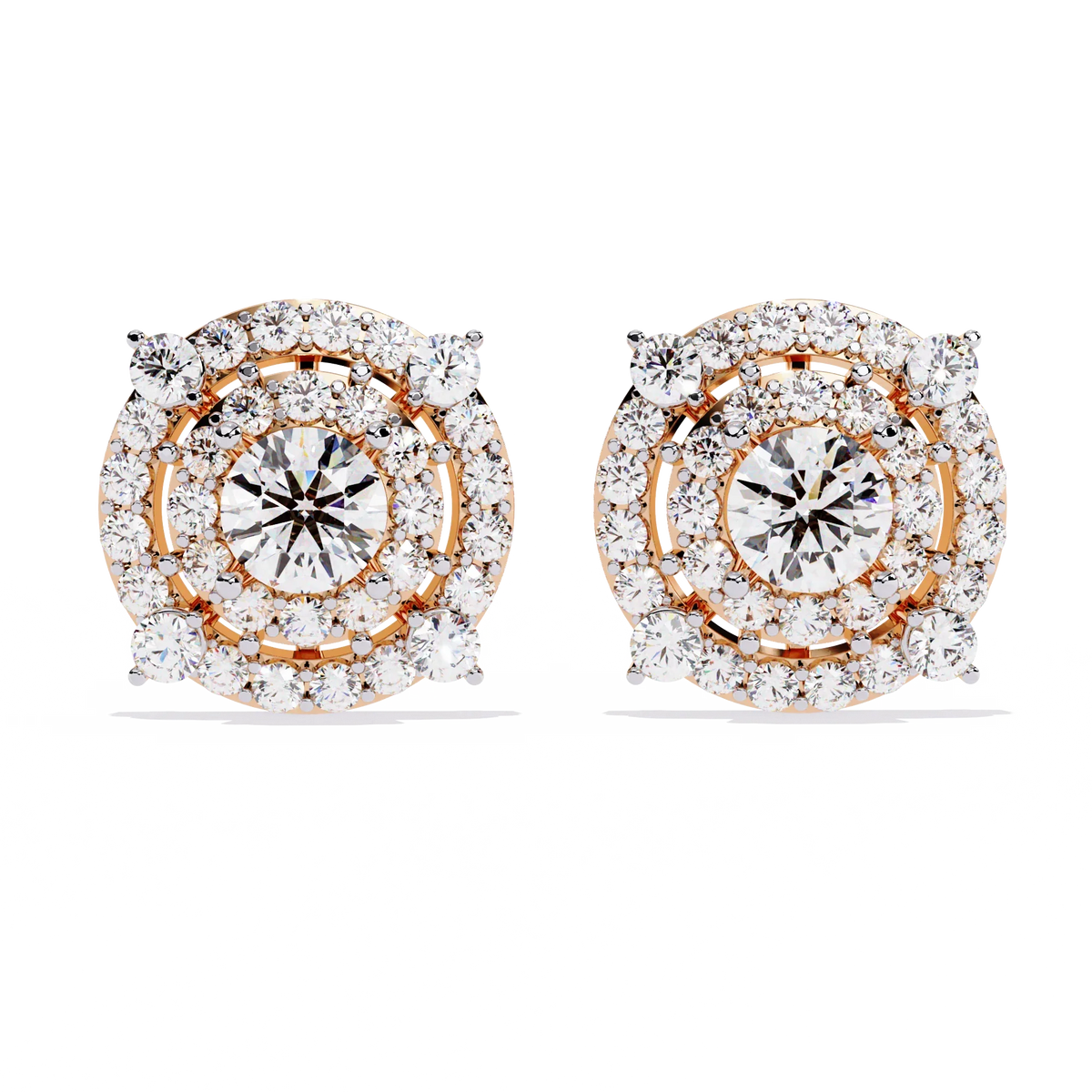 Blossom Double Halo Floral Lab Grown Diamond Studs - Ophiratbf