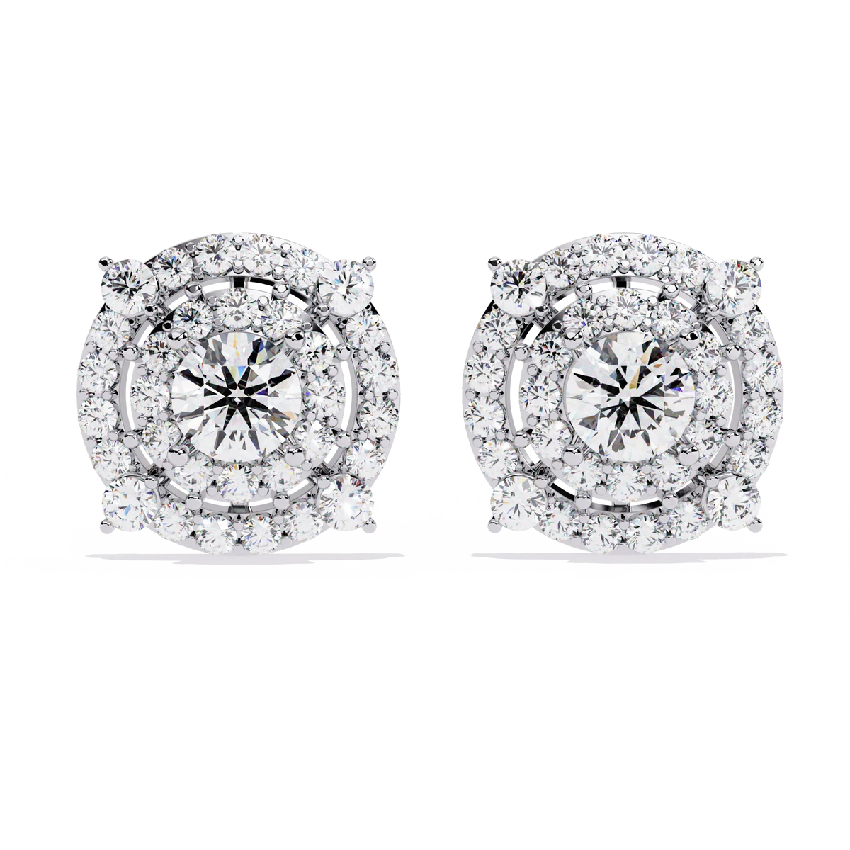 Blossom Double Halo Floral Lab Grown Diamond Studs - Ophiratbf