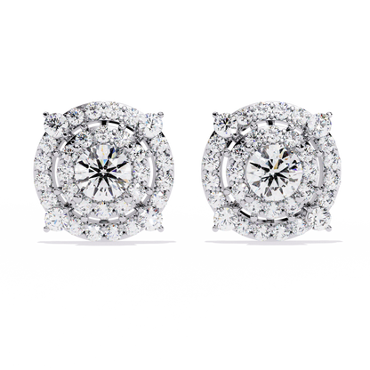 Blossom Double Halo Floral Lab Grown Diamond Studs