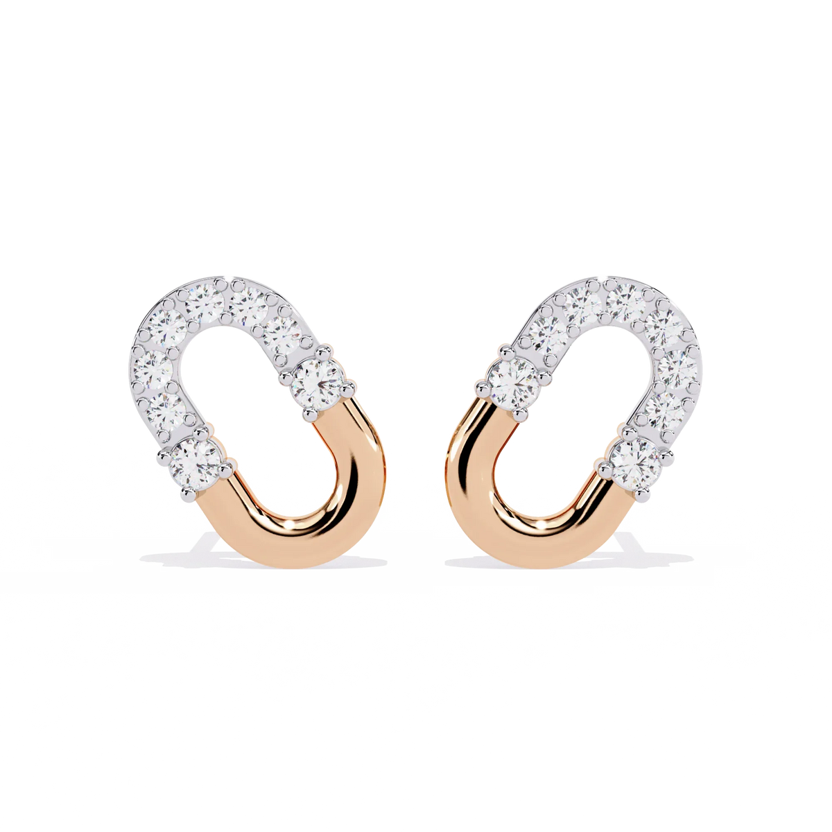 Urbane Link Oval Lab Grown Diamond Studs - Ophiratbf