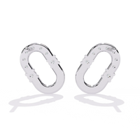 Urbane Link Oval Lab Grown Diamond Studs - Ophiratbf