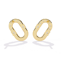 Urbane Link Oval Lab Grown Diamond Studs - Ophiratbf