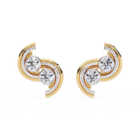 Duet Swirl Double Bezel Lab Grown Diamond Studs - Ophiratbf