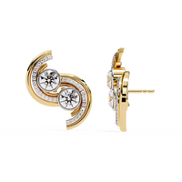 Duet Swirl Double Bezel Lab Grown Diamond Studs - Ophiratbf