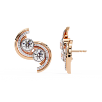 Duet Swirl Double Bezel Lab Grown Diamond Studs - Ophiratbf