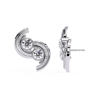 Duet Swirl Double Bezel Lab Grown Diamond Studs - Ophiratbf
