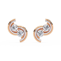 Duet Swirl Double Bezel Lab Grown Diamond Studs - Ophiratbf