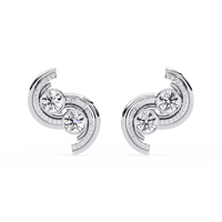 Duet Swirl Double Bezel Lab Grown Diamond Studs - Ophiratbf