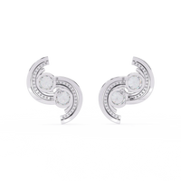 Duet Swirl Double Bezel Lab Grown Diamond Studs - Ophiratbf