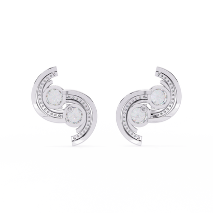 Duet Swirl Double Bezel Lab Grown Diamond Studs