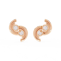 Duet Swirl Double Bezel Lab Grown Diamond Studs - Ophiratbf