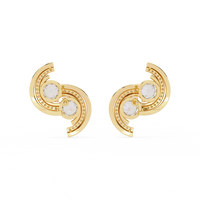 Duet Swirl Double Bezel Lab Grown Diamond Studs - Ophiratbf