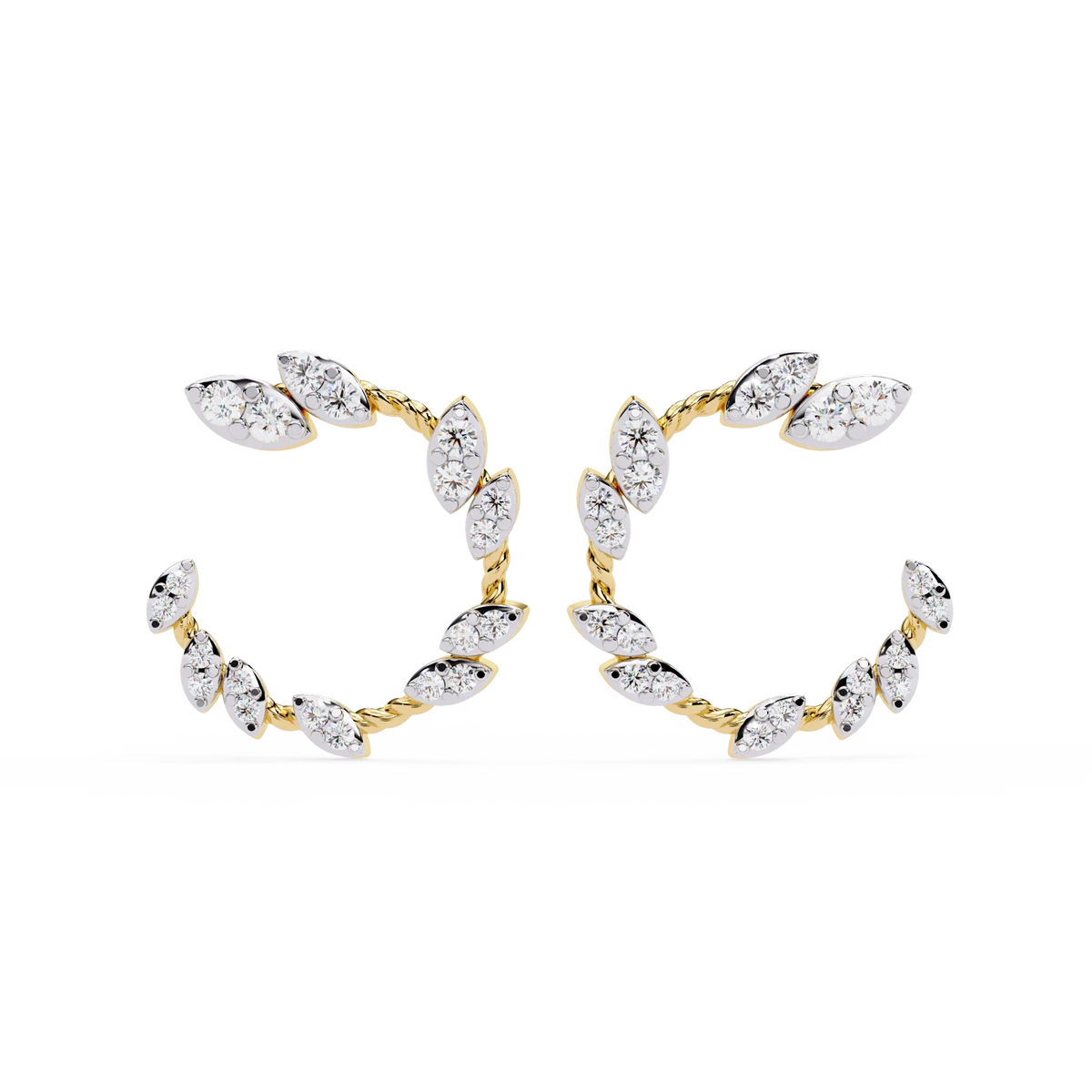 Vine Marquise Cluster Lab Grown Diamond Hoops - Ophiratbf