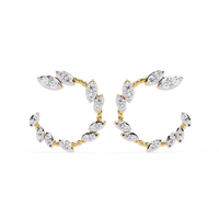 Vine Marquise Cluster Lab Grown Diamond Hoops - Ophiratbf