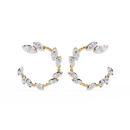 Vine Marquise Cluster Lab Grown Diamond Hoops