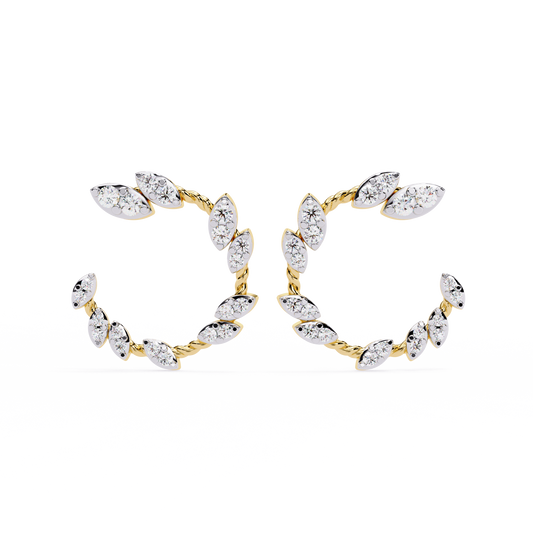 Vine Marquise Cluster Lab Grown Diamond Hoops
