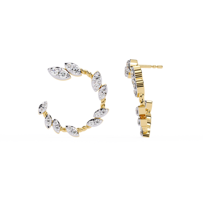 Vine Marquise Cluster Lab Grown Diamond Hoops