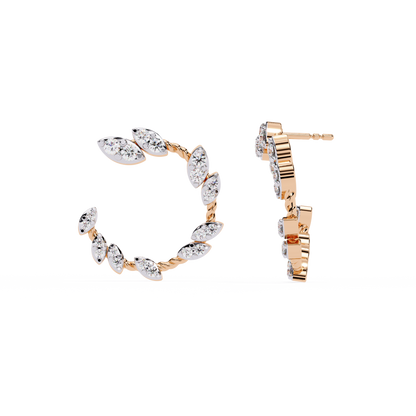 Vine Marquise Cluster Lab Grown Diamond Hoops