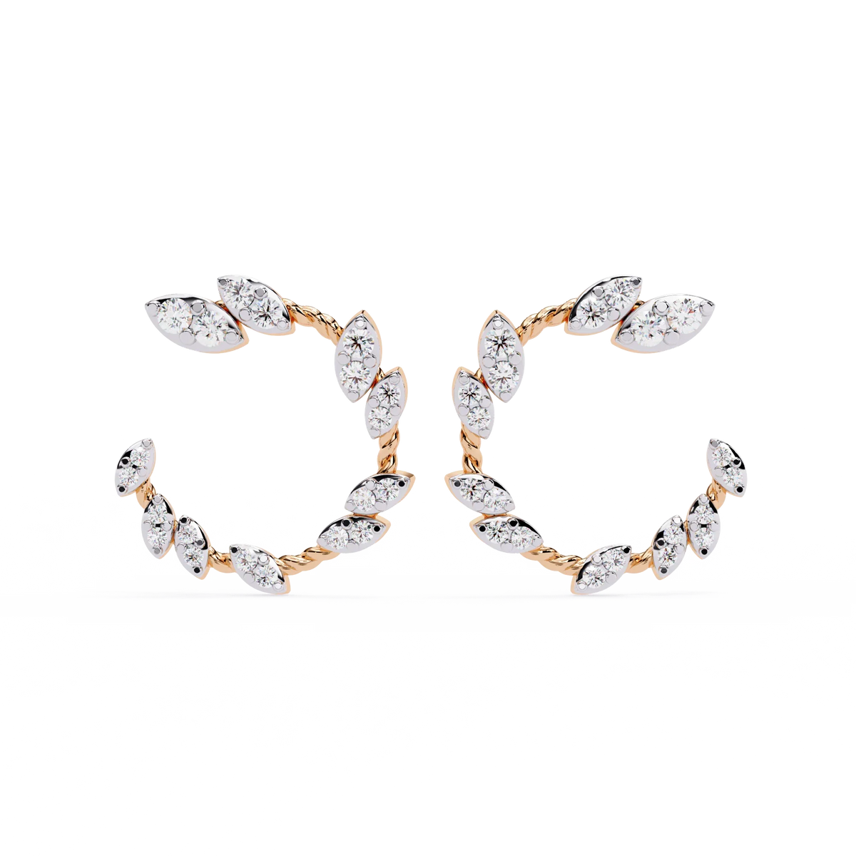 Vine Marquise Cluster Lab Grown Diamond Hoops - Ophiratbf