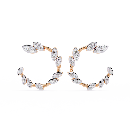 Vine Marquise Cluster Lab Grown Diamond Hoops