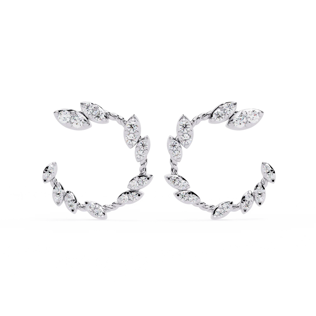 Vine Marquise Cluster Lab Grown Diamond Hoops - Ophiratbf