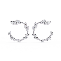 Vine Marquise Cluster Lab Grown Diamond Hoops - Ophiratbf