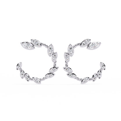 Vine Marquise Cluster Lab Grown Diamond Hoops