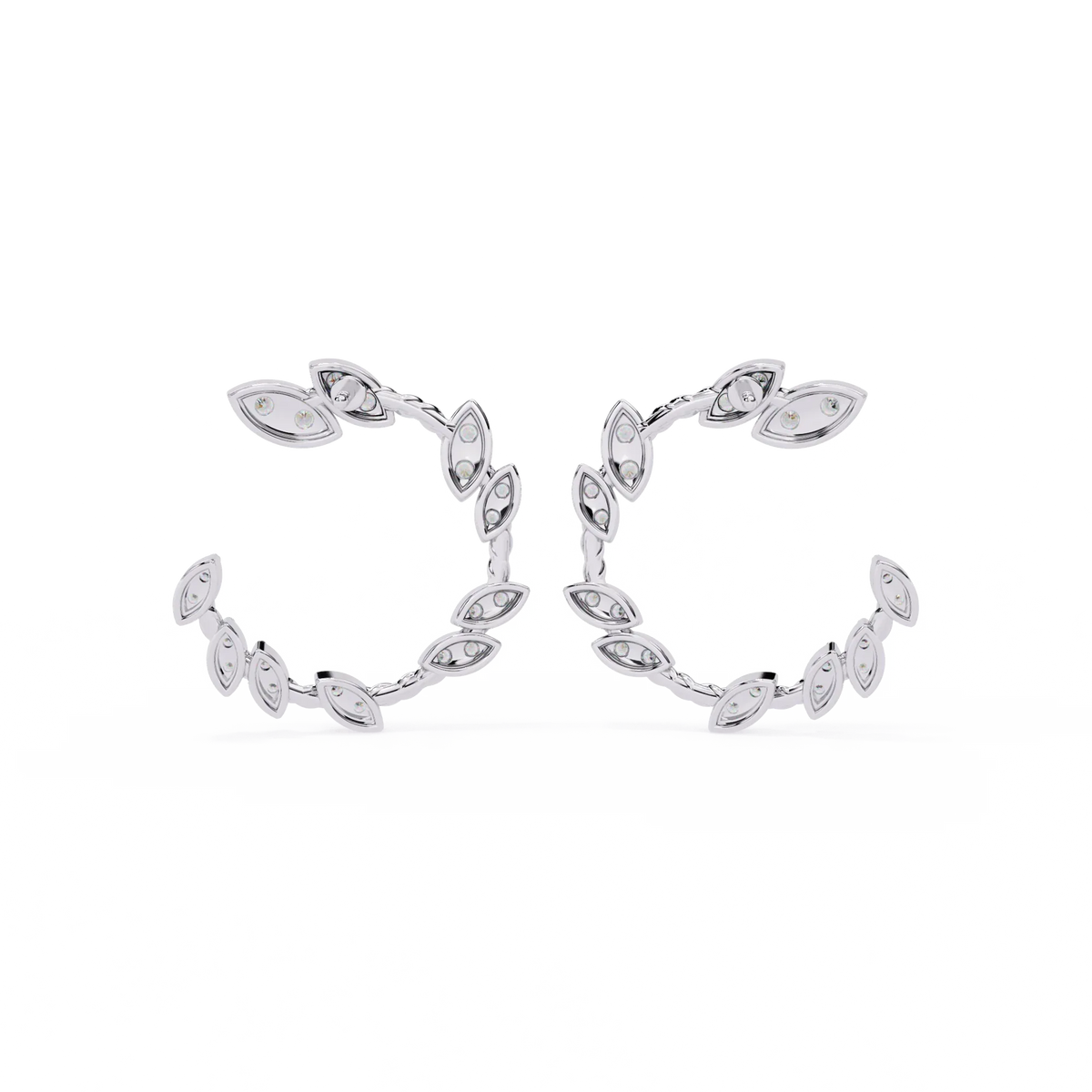 Vine Marquise Cluster Lab Grown Diamond Hoops - Ophiratbf